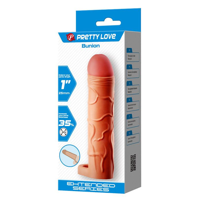 PRETTYLOVE Extended Penis Sleeve 1 Bunion – удължаващ пенис ръкав с текстура