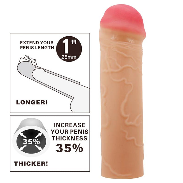 PRETTYLOVE Extended Penis Sleeve 1 Nile – удължаващ и уплътняващ пенис ръкав