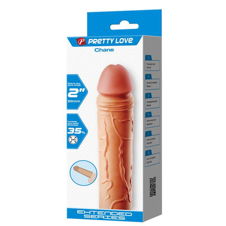 PRETTYLOVE Extended Penis Sleeve 2 Chane – удължаващ пенис ръкав с реалистична текстура