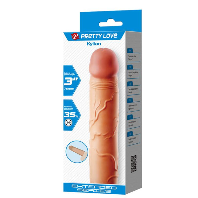 PRETTYLOVE Extended Penis Sleeve 3 Kylian – удължаващ пенис ръкав с текстура