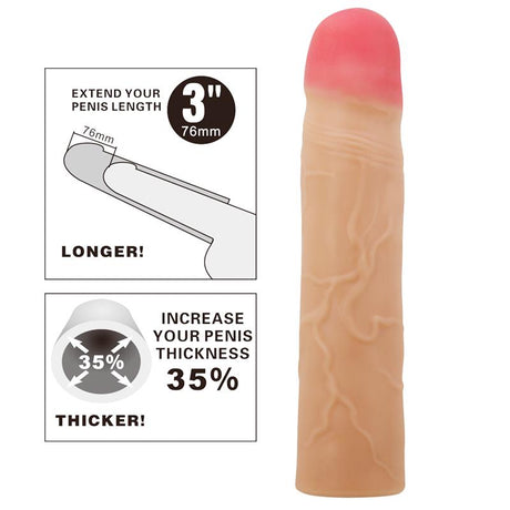 PRETTYLOVE Extended Penis Sleeve 3 Kylian – удължаващ пенис ръкав с текстура