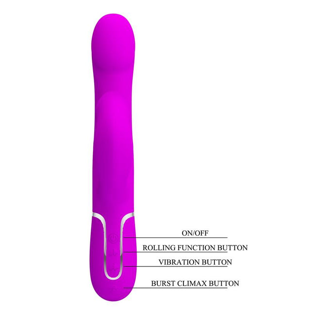 PRETTYLOVE Falin Rolling Vibe – вибратор с въртящи се топчета и USB зарядно