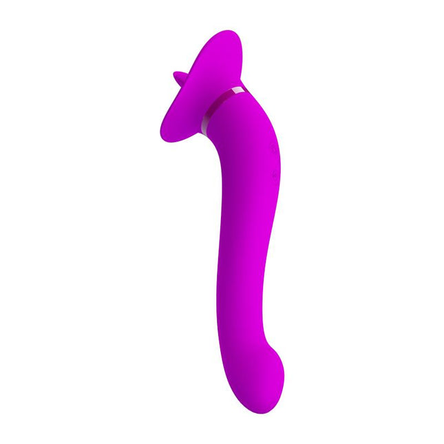 PRETTYLOVE Faust Licking Vibrator USB – двоен вибратор с 12 функции