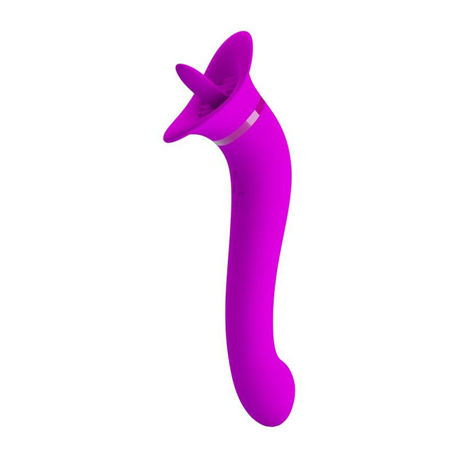 PRETTYLOVE Faust Licking Vibrator USB – двоен вибратор с 12 функции