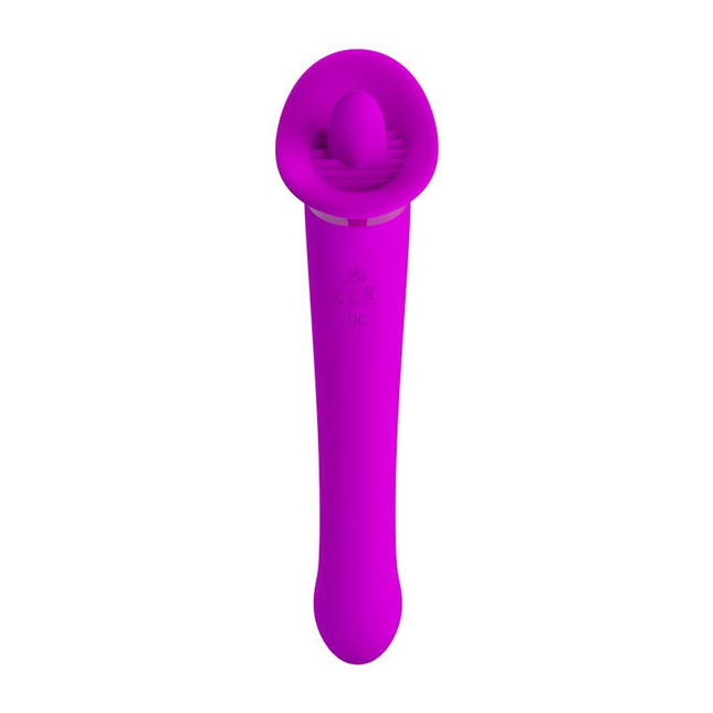PRETTYLOVE Faust Licking Vibrator USB – двоен вибратор с 12 функции