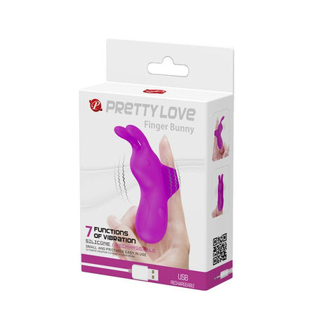 PRETTYLOVE Finger Bunny Sleeve – USB силиконов пръстов стимулатор с 7 режима