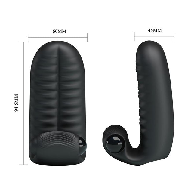 PRETTYLOVE Abbott Black – вибриращ пръстен за нежна стимулация