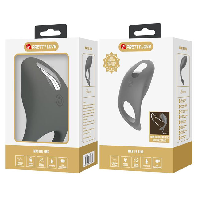 PRETTYLOVE Gemma – вибриращ пръстен за пенис с USB зарядно