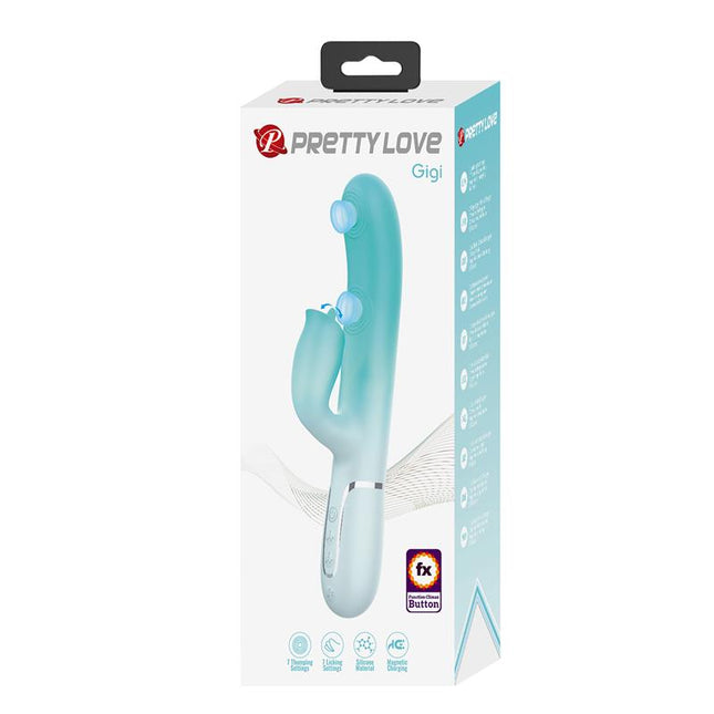 PRETTYLOVE Gigi Rabbit – вибратор с пулсации и езиче