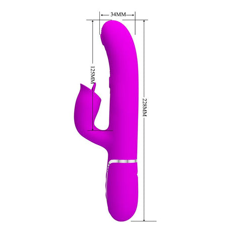 PRETTYLOVE Gigi – вибратор с език и пулсации, водоустойчив