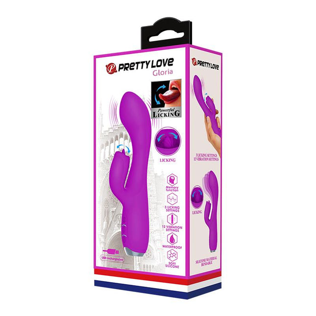 PRETTYLOVE Gloria Vibe with tongue USB – водоустойчив вибратор с 12 режима