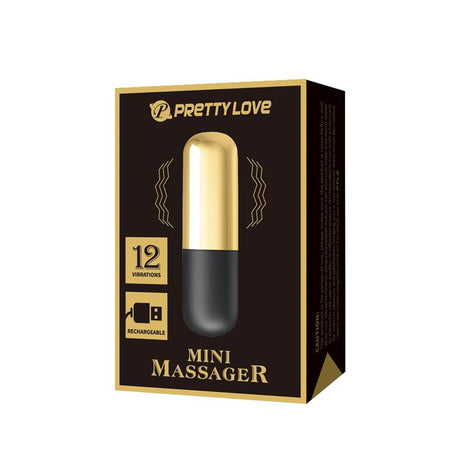 PRETTYLOVE Golden Mini Massager – компактен вибратор с 12 функции