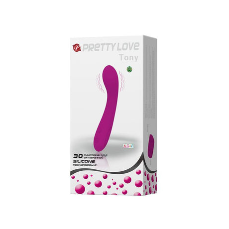 PRETTYLOVE Tony Purple – водоустойчив вибратор с 30 режима