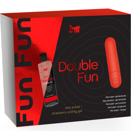 INTT RELEASES Double Fun – комплект с вибрираща топче и ягодов масажен гел