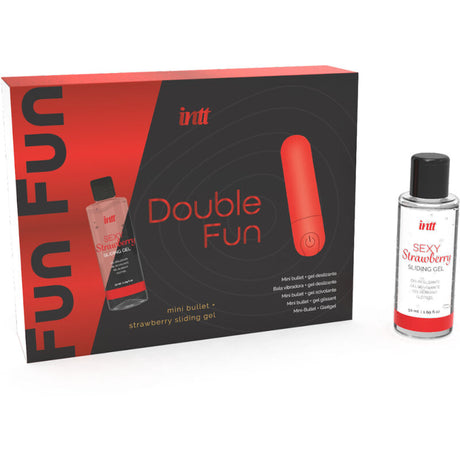 INTT RELEASES Double Fun – комплект с вибрираща топче и ягодов масажен гел
