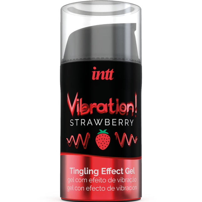 INTT Powerful Intimate Stimulant – течен вибриращ гел с аромат на ягода, 15 мл