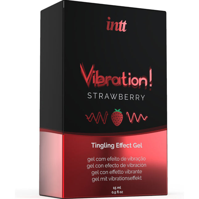 INTT Powerful Intimate Stimulant – течен вибриращ гел с аромат на ягода, 15 мл