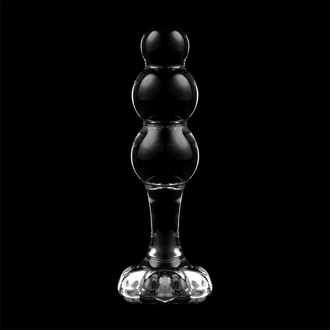 NEBULA SERIES BY IBIZA - MODEL 1 ANAL PLUG BOROSILICATE GLASS CLEAR 10.5 CM -O- 3 CM