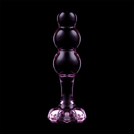 NEBULA SERIES BY IBIZA - MODEL 1 ANAL PLUG BOROSILICATE GLASS PINK 10.5 CM -O- 3 CM