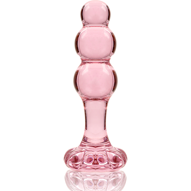NEBULA SERIES BY IBIZA - MODEL 1 ANAL PLUG BOROSILICATE GLASS PINK 10.5 CM -O- 3 CM