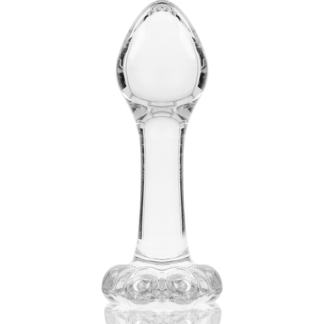 NEBULA SERIES BY IBIZA - MODEL 2 ANAL PLUG BOROSILICATE GLASS CLEAR 11 CM -O- 3.5 CM