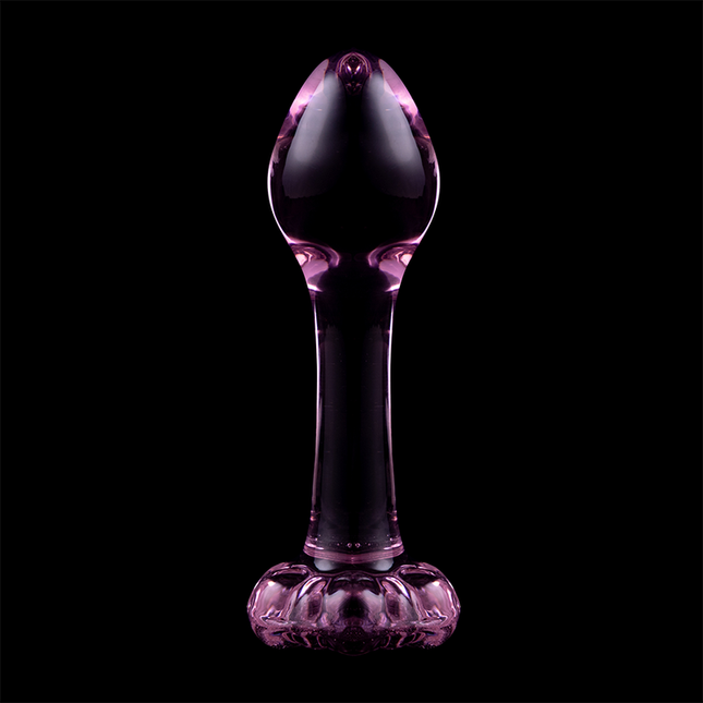 NEBULA SERIES BY IBIZA - MODEL 2 ANAL PLUG BOROSILICATE GLASS PINK 11 CM -O- 3.5 CM