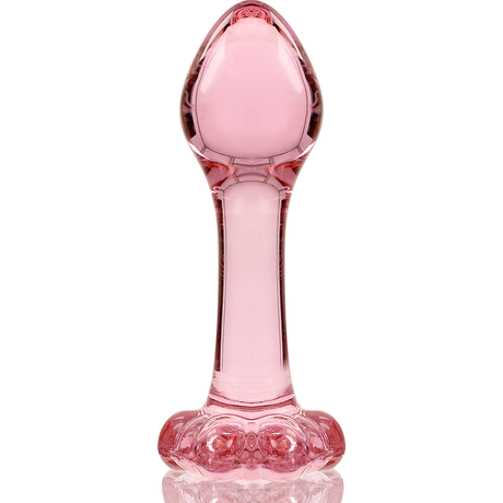NEBULA SERIES BY IBIZA - MODEL 2 ANAL PLUG BOROSILICATE GLASS PINK 11 CM -O- 3.5 CM
