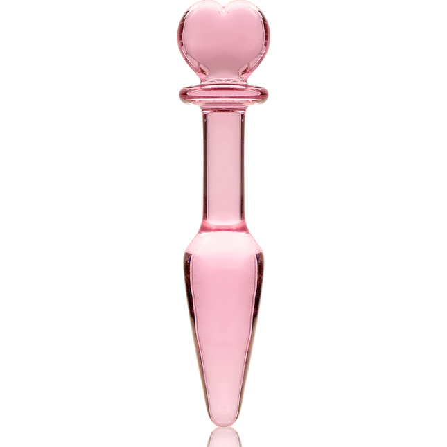 NEBULA SERIES BY IBIZA - MODEL 7 ANAL PLUG BOROSILICATE GLASS PINK 13.5 CM -O- 3 CM