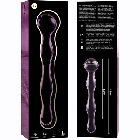 NEBULA SERIES BY IBIZA - MODEL 13 DILDO BOROSILICATE GLASS PINK 18 CM -O- 3.5 CM