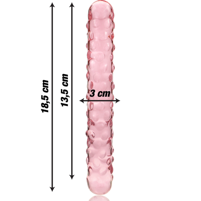 NEBULA SERIES BY IBIZA - MODEL 15 DILDO BOROSILICATE GLASS PINK 18.5 CM -O- 3 CM