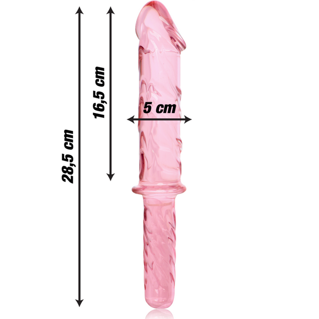 NEBULA SERIES BY IBIZA - MODEL 24 DILDO BOROSILICATE GLASS PINK 28.5 CM -O- 5 CM