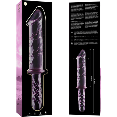 NEBULA SERIES BY IBIZA - MODEL 24 DILDO BOROSILICATE GLASS PINK 28.5 CM -O- 5 CM
