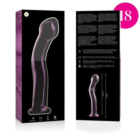 NEBULA SERIES BY IBIZA - MODEL 18 DILDO BOROSILICATE GLASS PINK 18.5 CM -O- 3.5 CM