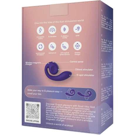 SNAIL VIBE Gizi – двоен стимулатор с уникален дизайн, лилав