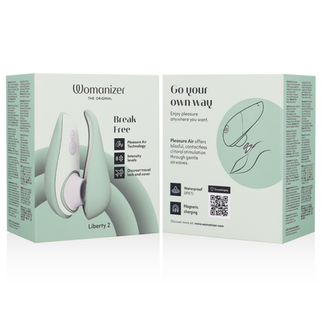 WOMANIZER Liberty 2 – водоустойчив клиторен стимулатор с вакуум, светлозелен