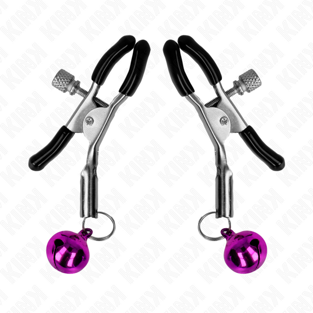 KINK Purple Single Bell – регулируема щипка за зърна с камбанка 6 см