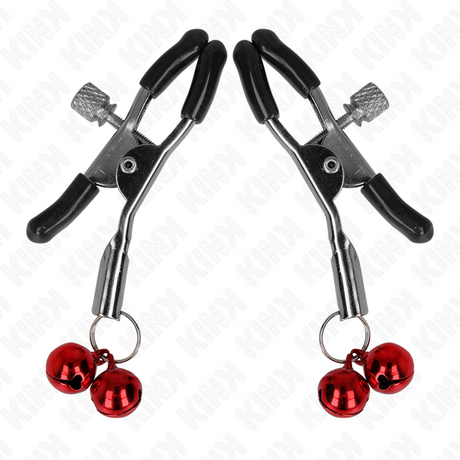 KINK - DOUBLE BELL NIPPLE CLAMP RED 6 CM