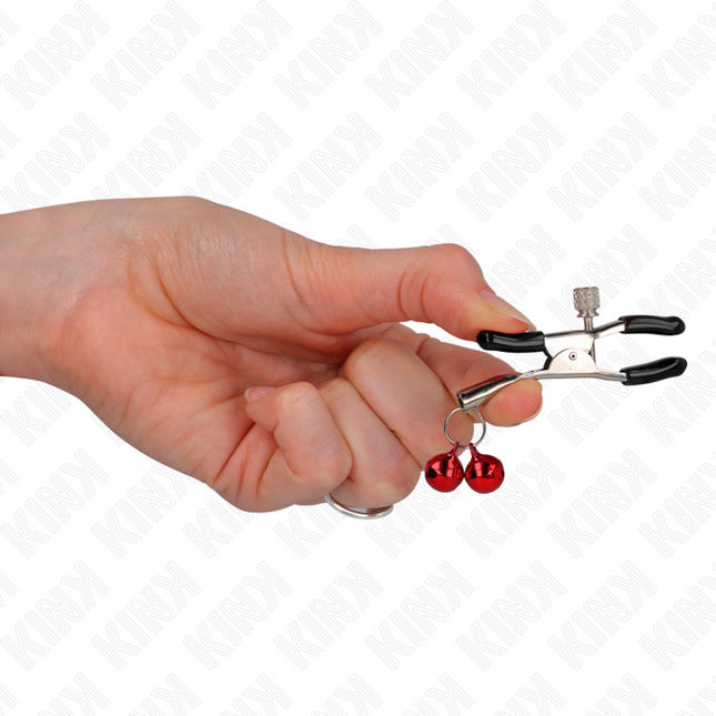 KINK Double Bell – регулируеми щипки за зърна с камбанки, 6 см