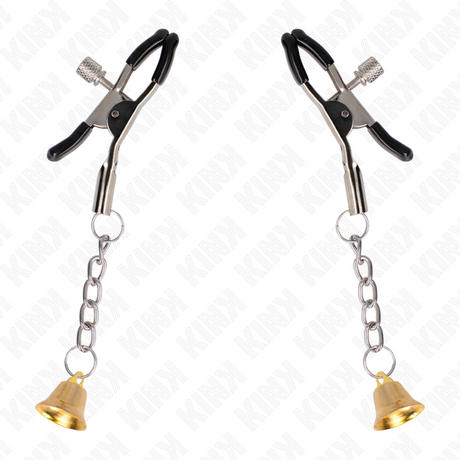 KINK - GOLD BELL PENDANT NIPPLE CLAMPS 6 CM