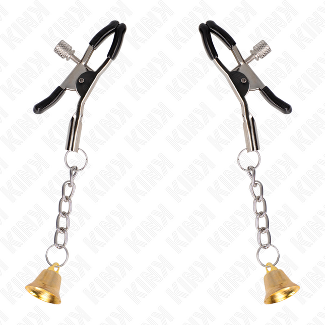 KINK Gold Bell Pendant – регулируеми щипки за зърна с камбанки 6 см