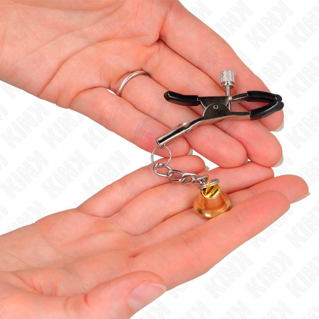 KINK Gold Bell Pendant – регулируеми щипки за зърна с камбанки 6 см