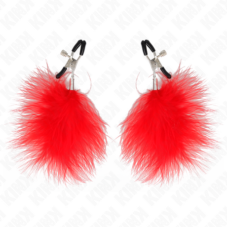 KINK - FEATHER NIPPLE CLAMP RED 7 CM