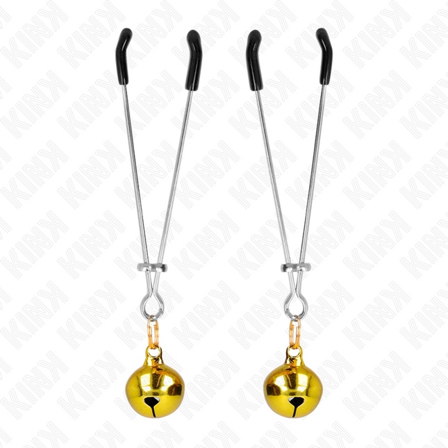 KINK Thin Bell Nipple Clamps Gold 7 см – регулируеми щипки с камбанки