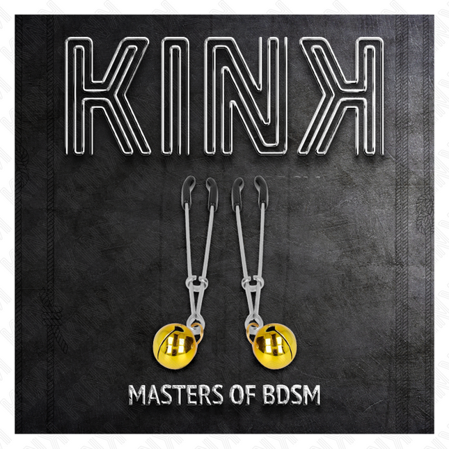 KINK Thin Bell Nipple Clamps Gold 7 см – регулируеми щипки с камбанки