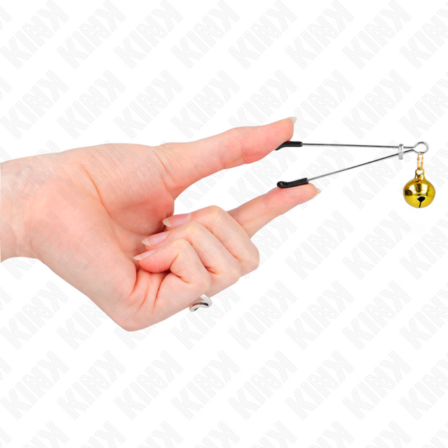 KINK Thin Bell Nipple Clamps Gold 7 см – регулируеми щипки с камбанки
