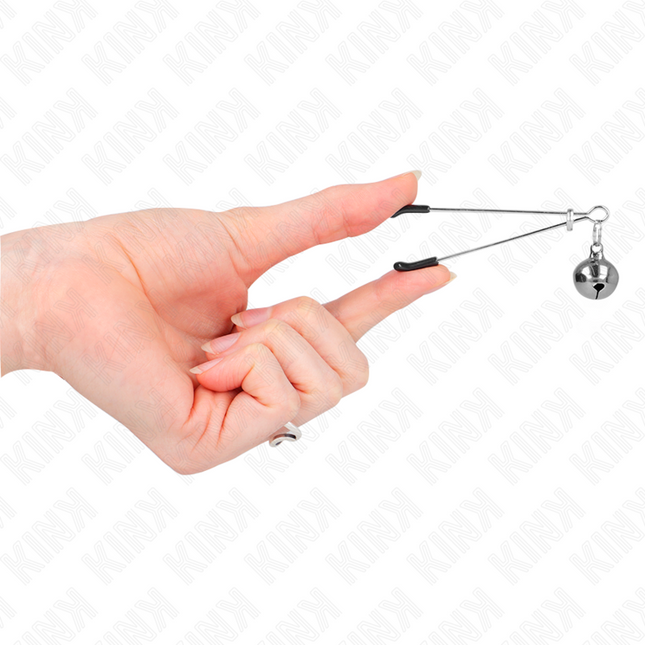 KINK Thin Bell – метални щипки за зърна със звънчета, 7 см