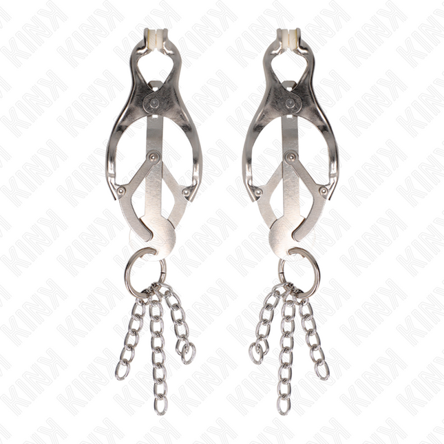 KINK Japanese Clover – регулируеми щипки за зърна със сребристи вериги