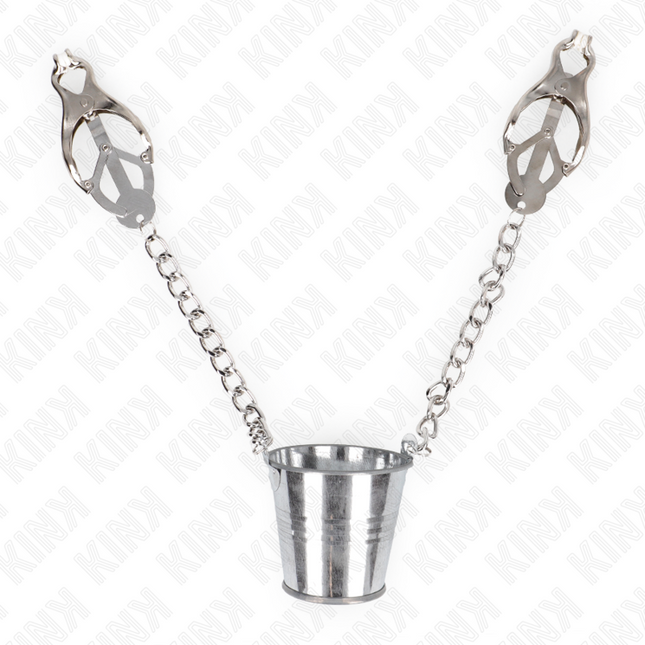 KINK Nipple Clamps with a Bucket Silver – регулируеми щипки за зърна с метален дизайн