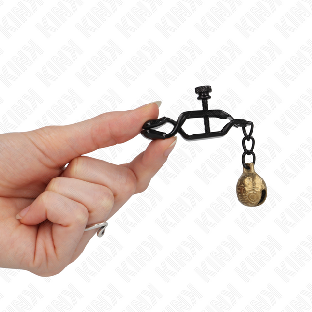 KINK Bell Jaw Style – регулируеми щипки за зърна, черни, 7 см