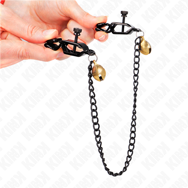 KINK Flat Chain Nipple Clamps с камбанка – регулируеми метални щипки 30 см